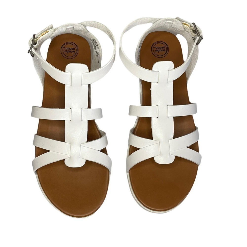 Wonder Nation white girls Woven Gladiator Sandal